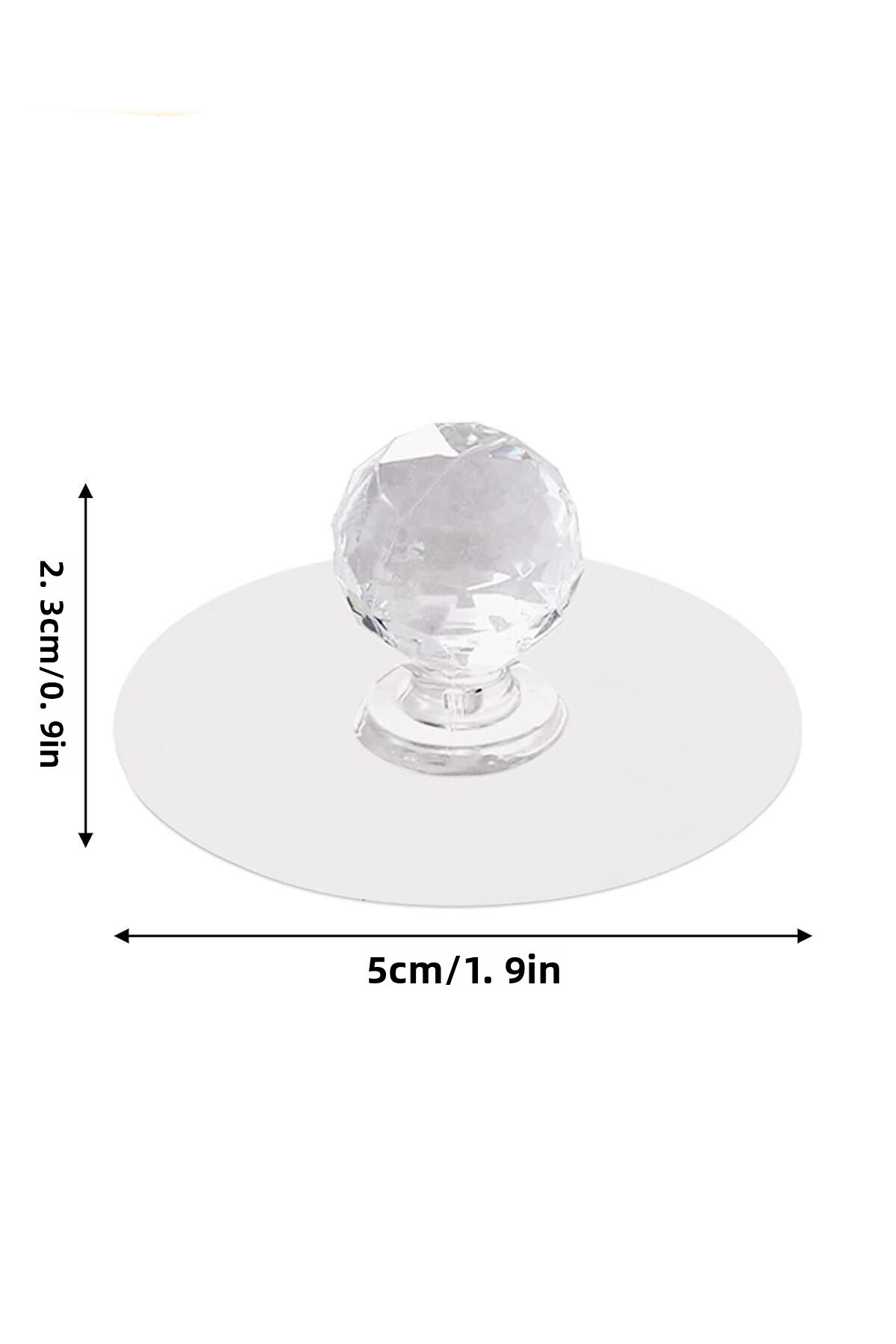 Ganjem-Furniture Drawer Handle 4 Pieces Crystal Look Door Window Handle Non-Marking Adhesive Handle 2