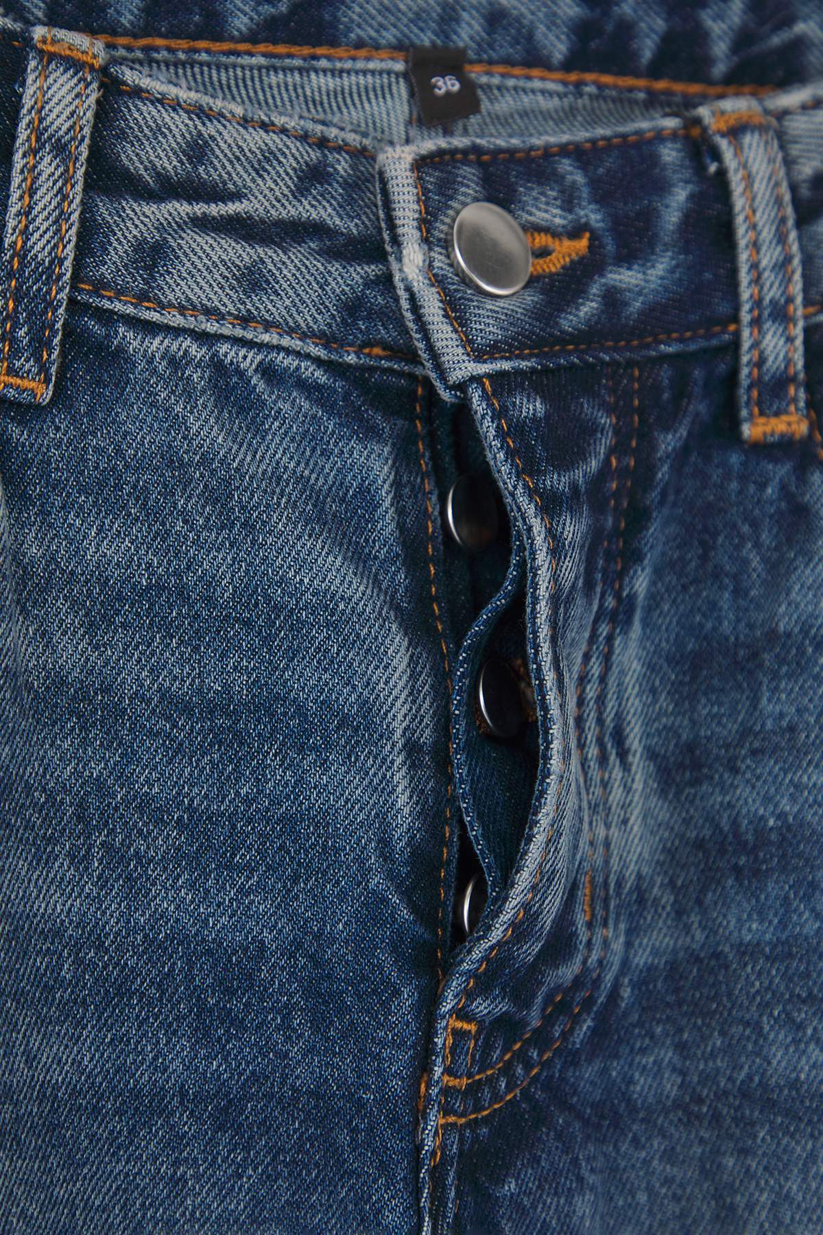 Trendyolmilla  Mavi Vintage Yıkama Normal Bel Wide Leg Jeans TWOAW26JE00186 - Görsel 6