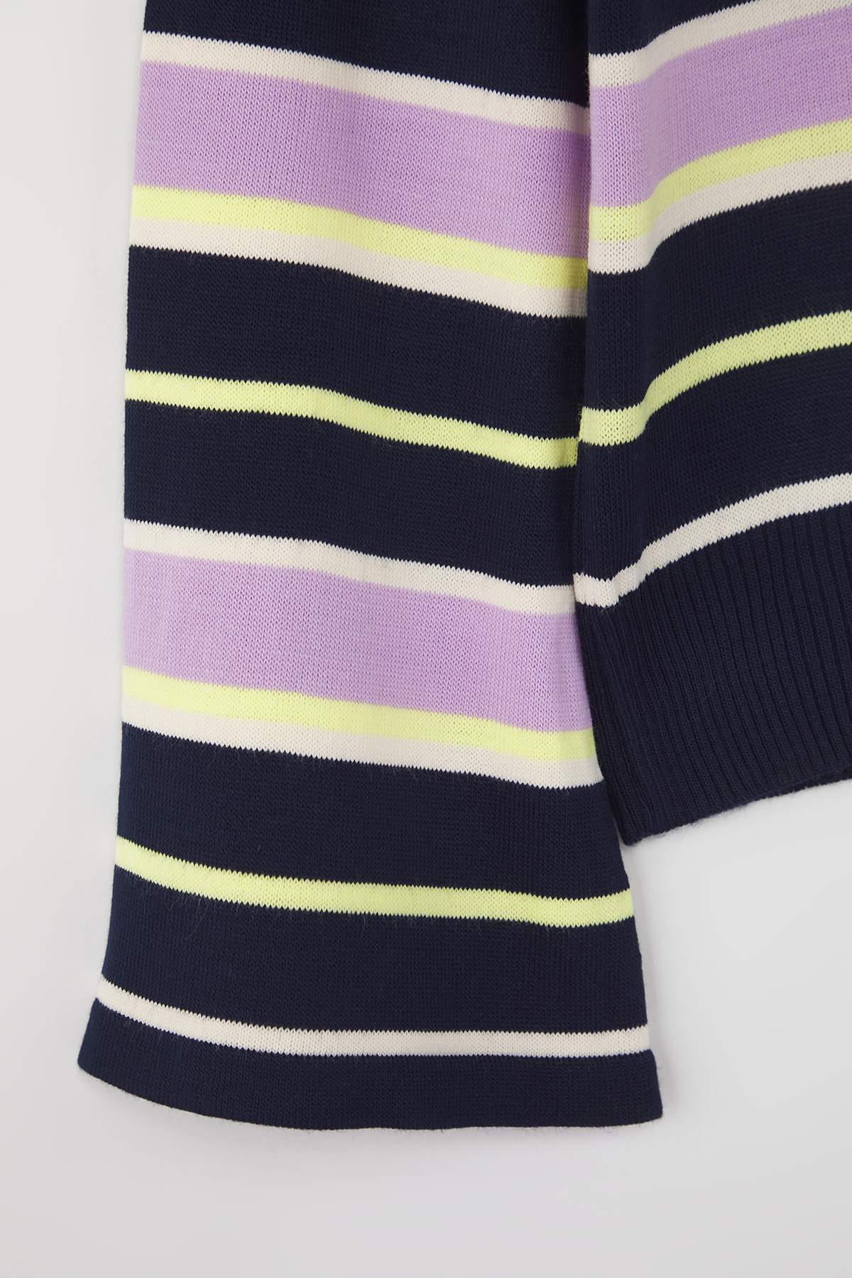 Trendyolmilla  Lacivert Polo Yaka Çizgili Triko Kazak TWOAW26KZ00121 - Görsel 7