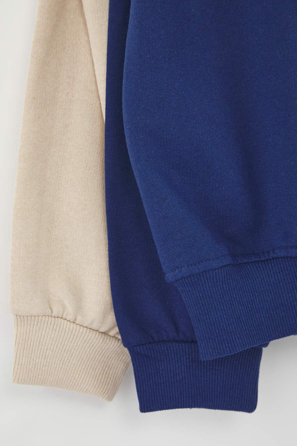 Trendyolmilla  Lacivert-Taş 2'li Paket Oversize/Geniş Kesim İçi Polar/Sıcak Tutan Sweatshirt TMNAW24SW00001 - Görsel 8