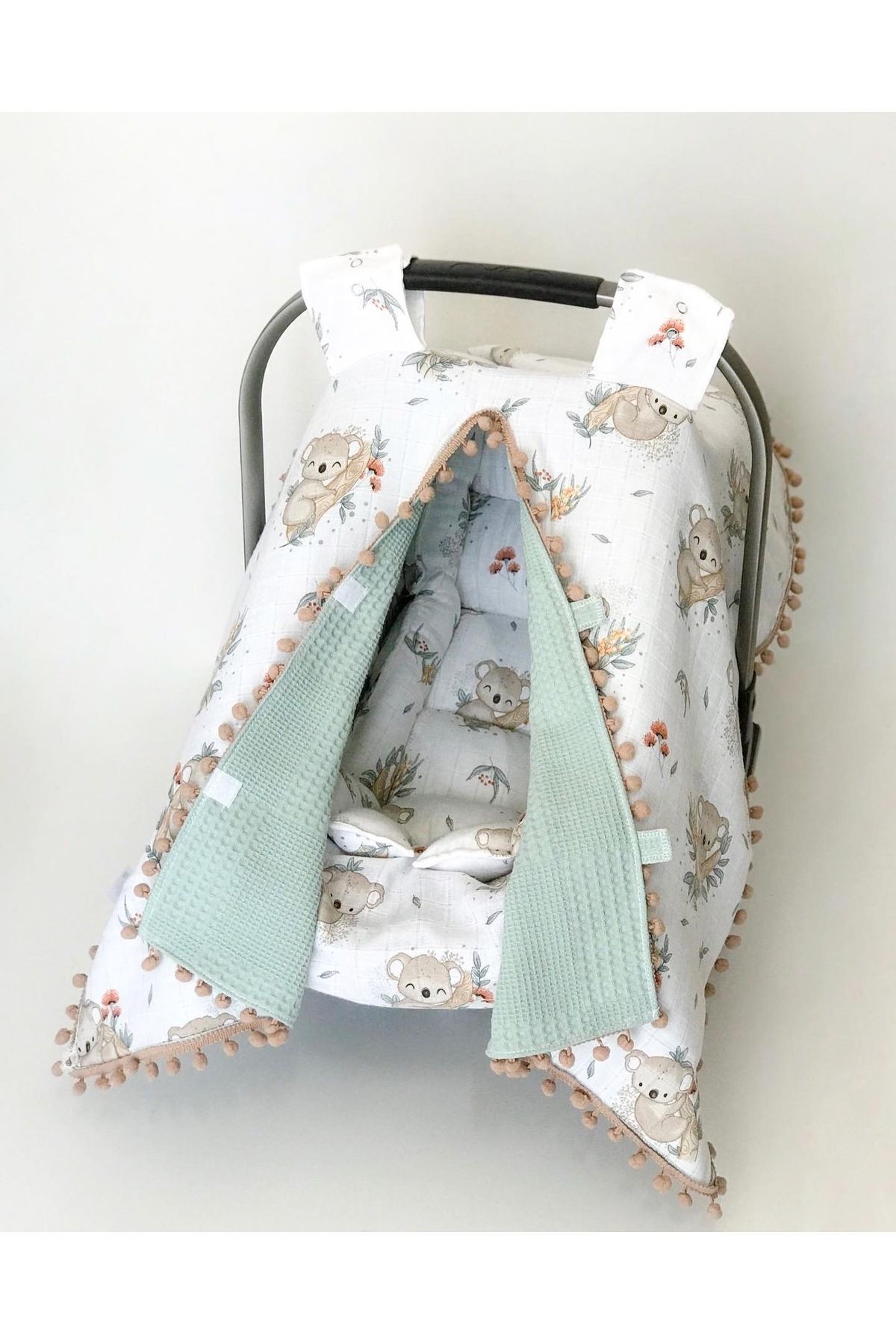 FG Store-100% Cotton Multi-Purpose DOUBLE LAYER Muslin Stroller Cover, Cushion and Sheet 3