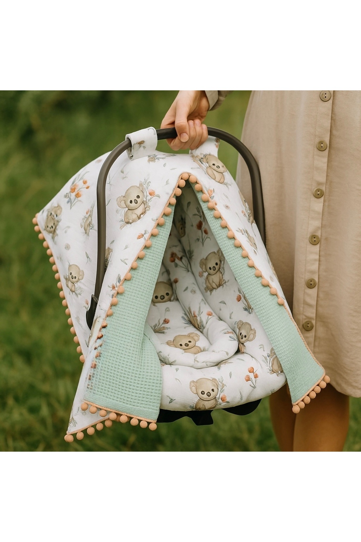 FG Store-100% Cotton Multi-Purpose DOUBLE LAYER Muslin Stroller Cover, Cushion and Sheet 1