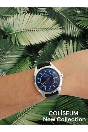 Coliseum ÖZEL SERİ Takvimli Erkek Kol Saati Metal Kasa Deri Kordon Analog Şık...