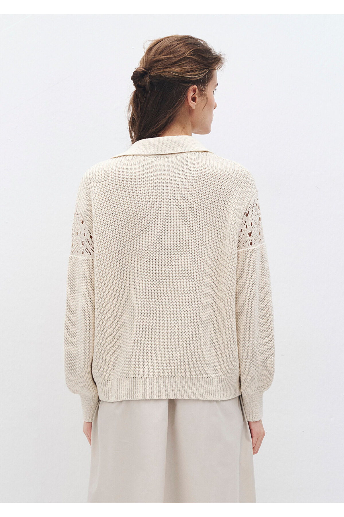 Mavi-Polo Neck / Loose Comfortable Sweater Dragon No: 1710640 -82127 4