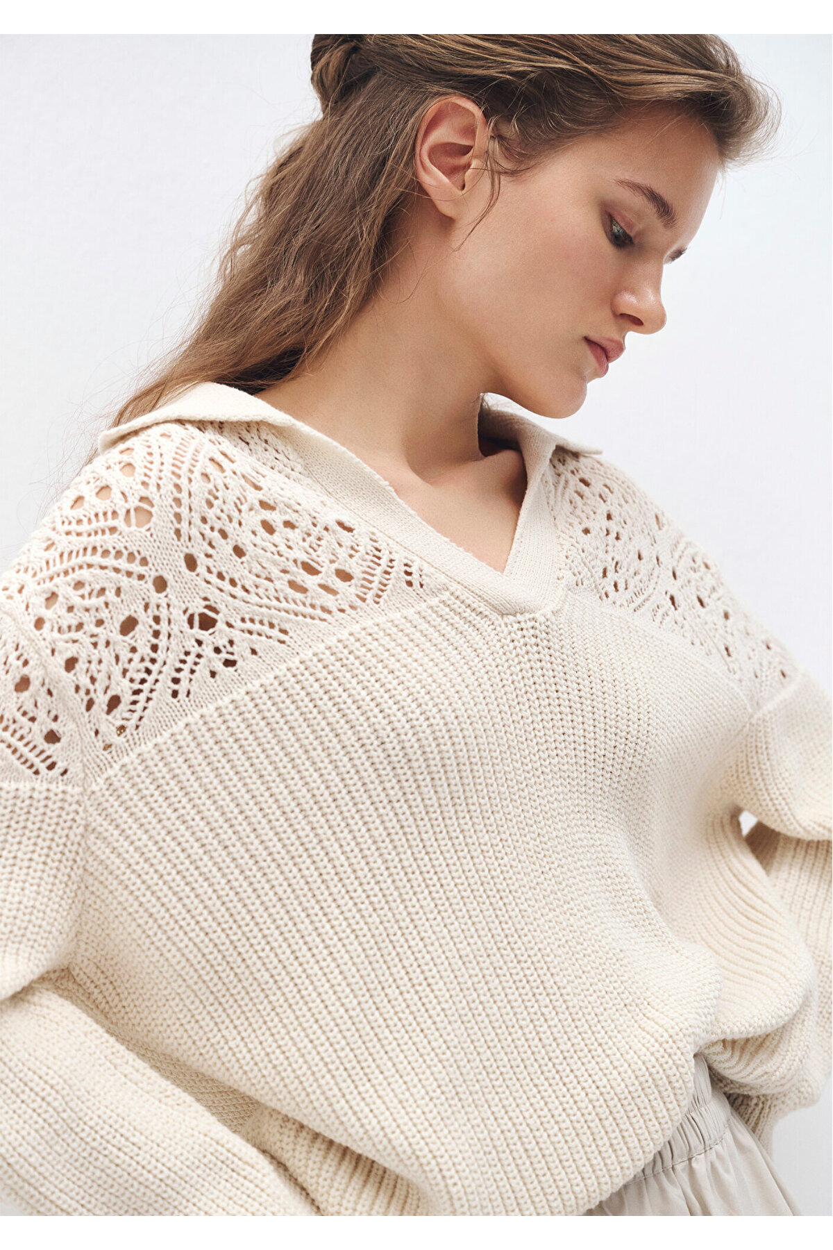 Mavi-Polo Neck / Loose Comfortable Sweater Dragon No: 1710640 -82127 6