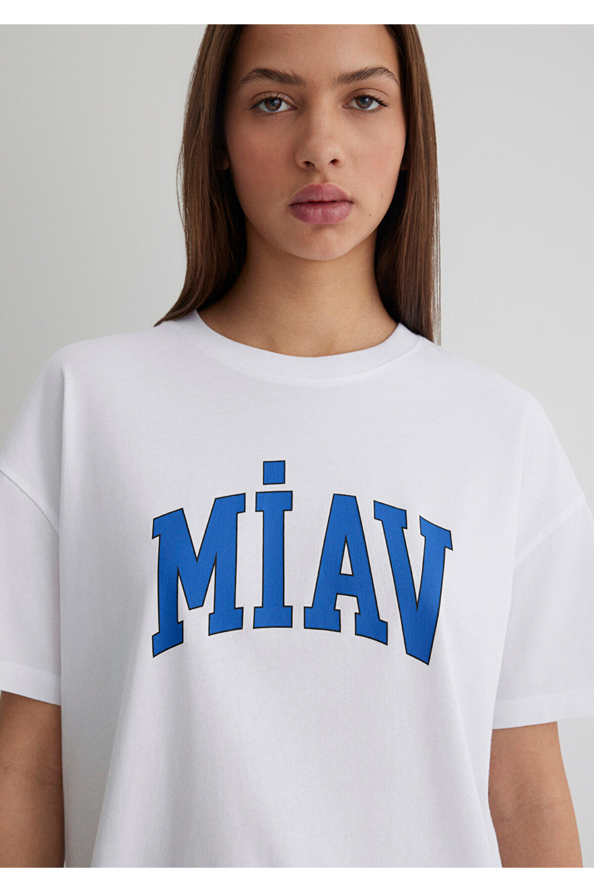 Mavi-Miav bedrucktes weißes T-Shirt mit lockerer Passform / Loose Relaxed Fit1612457-620 5