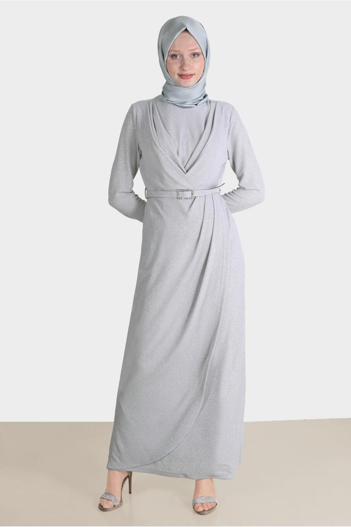 آلوینا لباس شب کمربنددار براق ۵۰۲۳۷ آلوینا لباس شب کمربنددار براق ۵۰۲۳۷