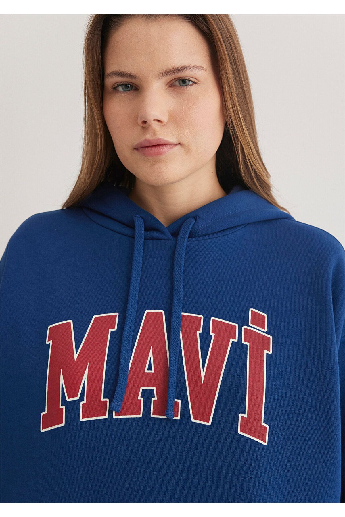 Mavi-Marineblaues Sweatshirt mit Kapuze und Logoaufdruck 1600361-82625 6