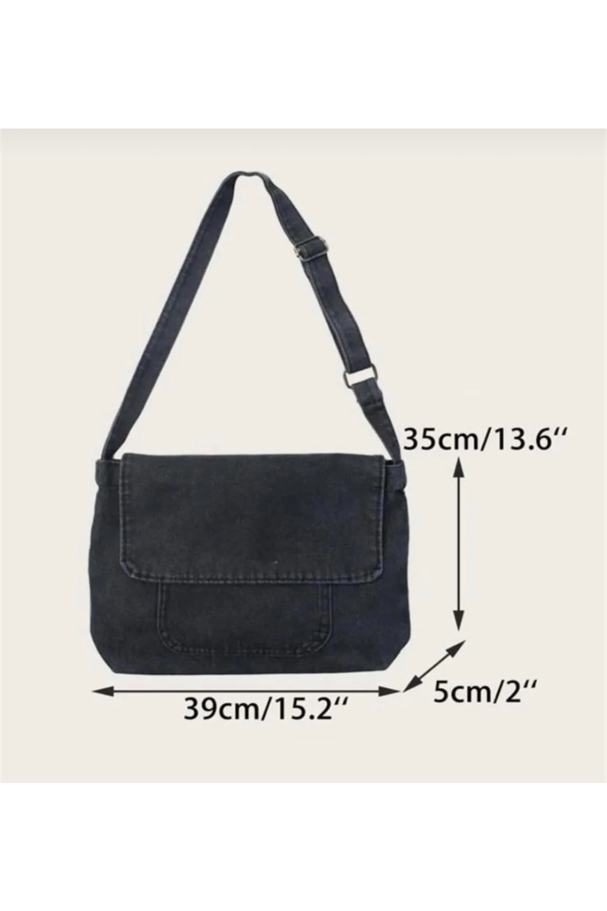 weywot  Siyah Postacı Çantası Unısex Harajuku Çanta - Görsel 6