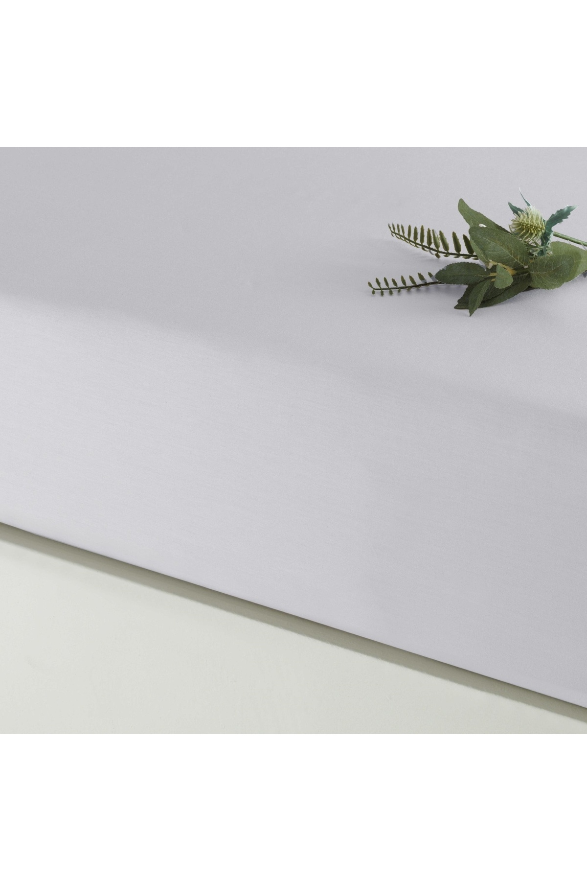 Linens-Mix&Match Cearşaf de pat de o singură persoană din satin de bumbac Gri 2