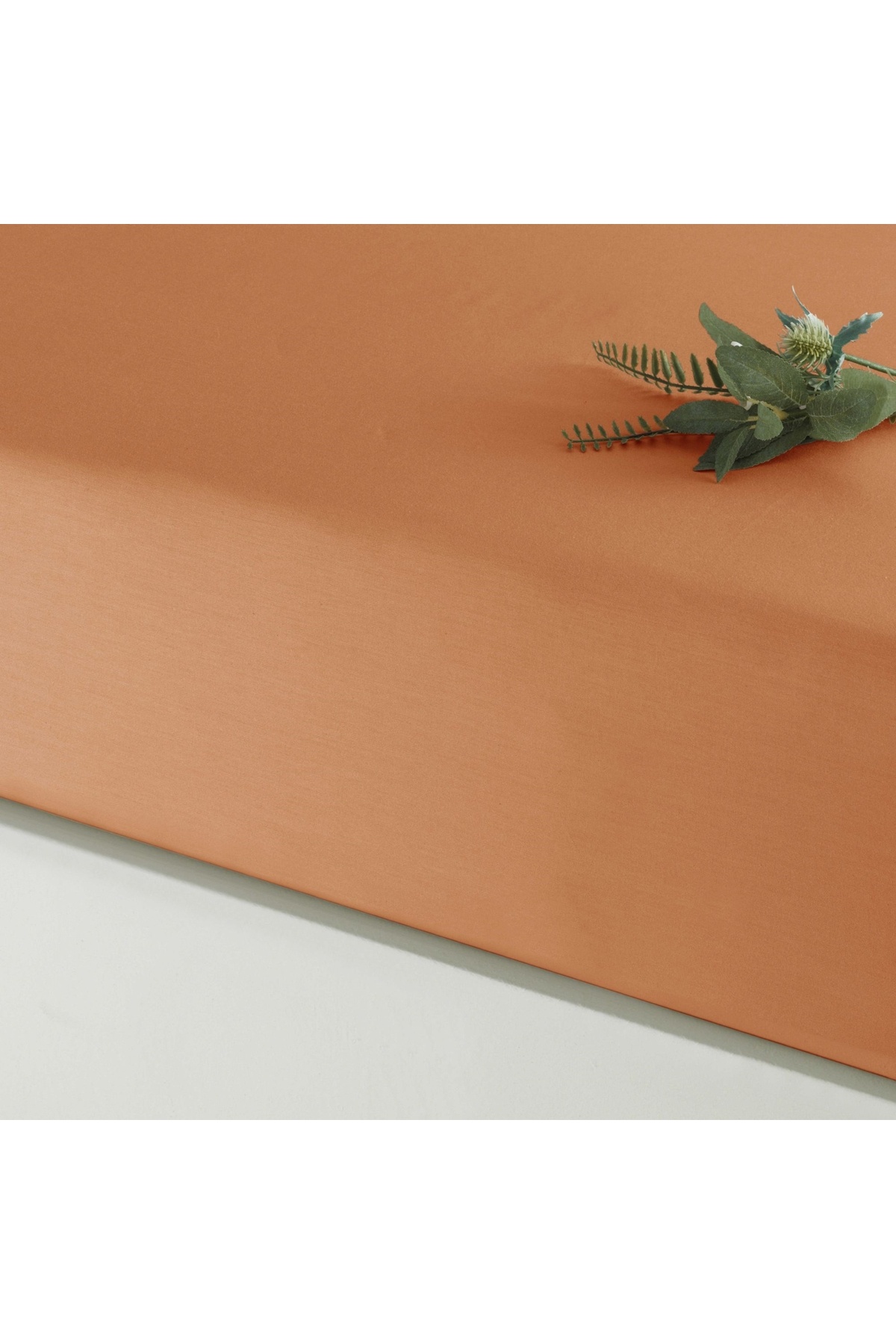 Linens-Mix&Match Cotton Satin Single Fitted Sheet Orange 1