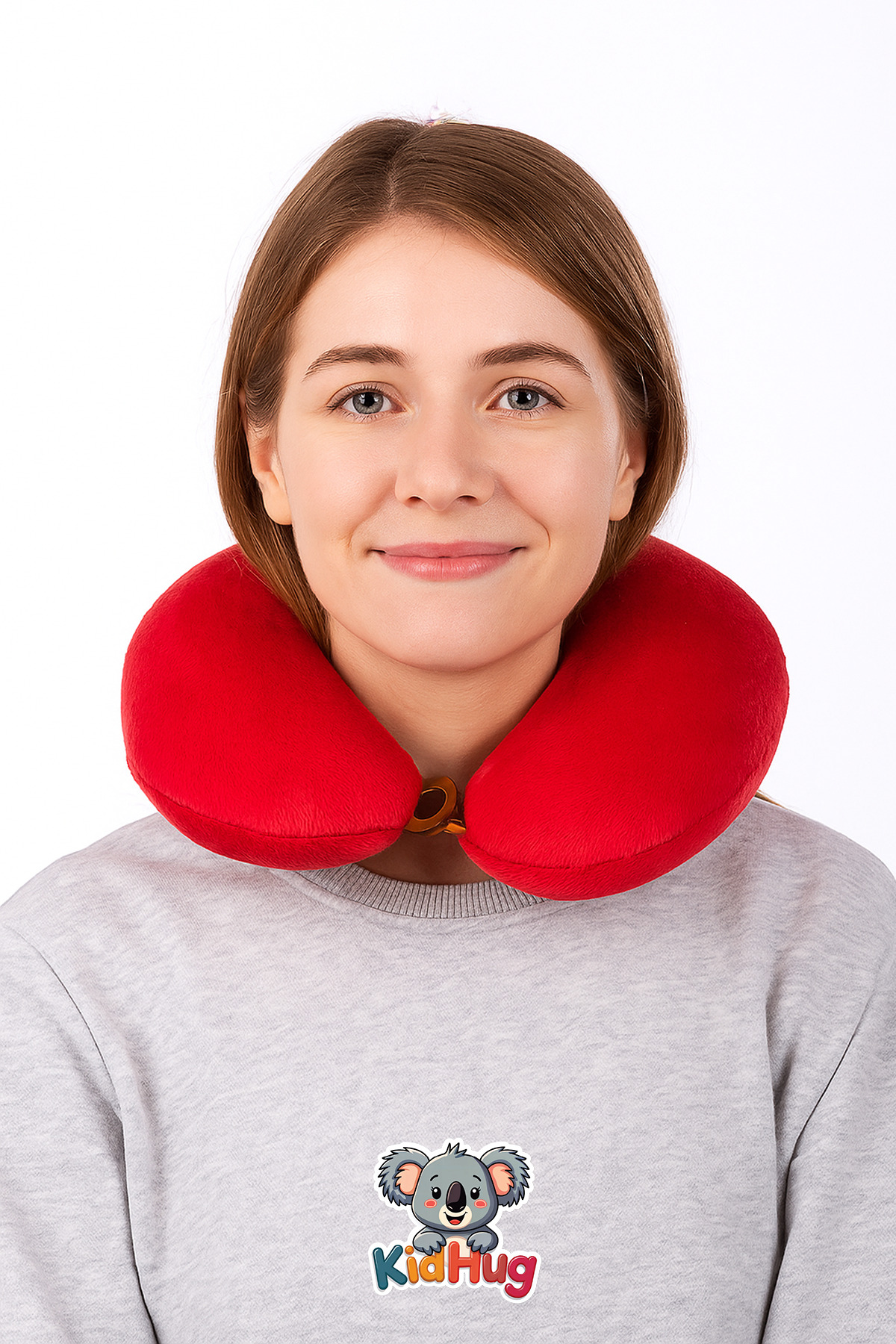 Plush Neck Pillow for Adults Plush Travel Pillow Silicone Hard Suitcase with Snap Fastener