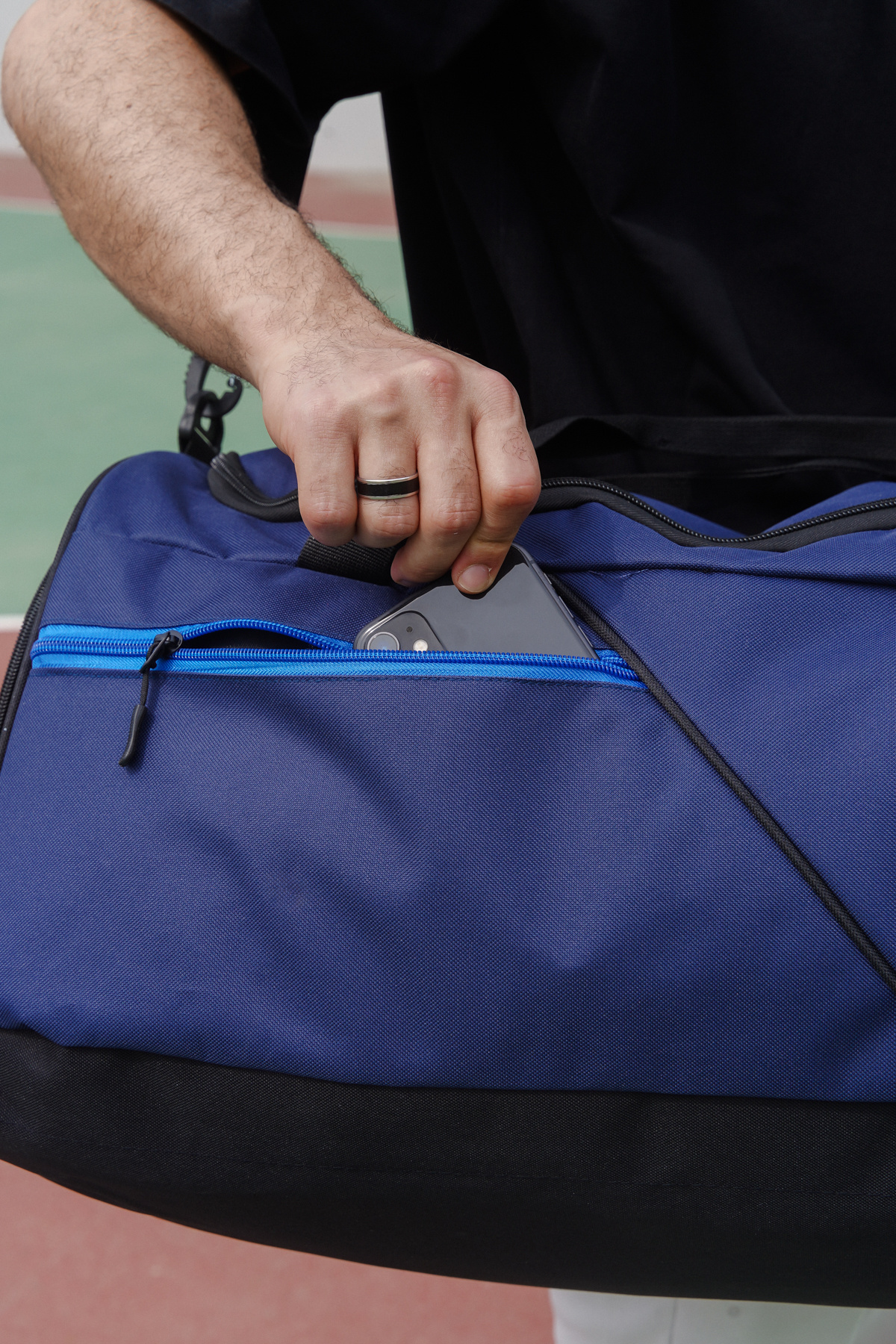 Solo Bag  Ayakkabı Gözlü Termoslu Büyük Boy Unisex Lacivert Spor Fitness Ve Seyahat Çantası - Görsel 5