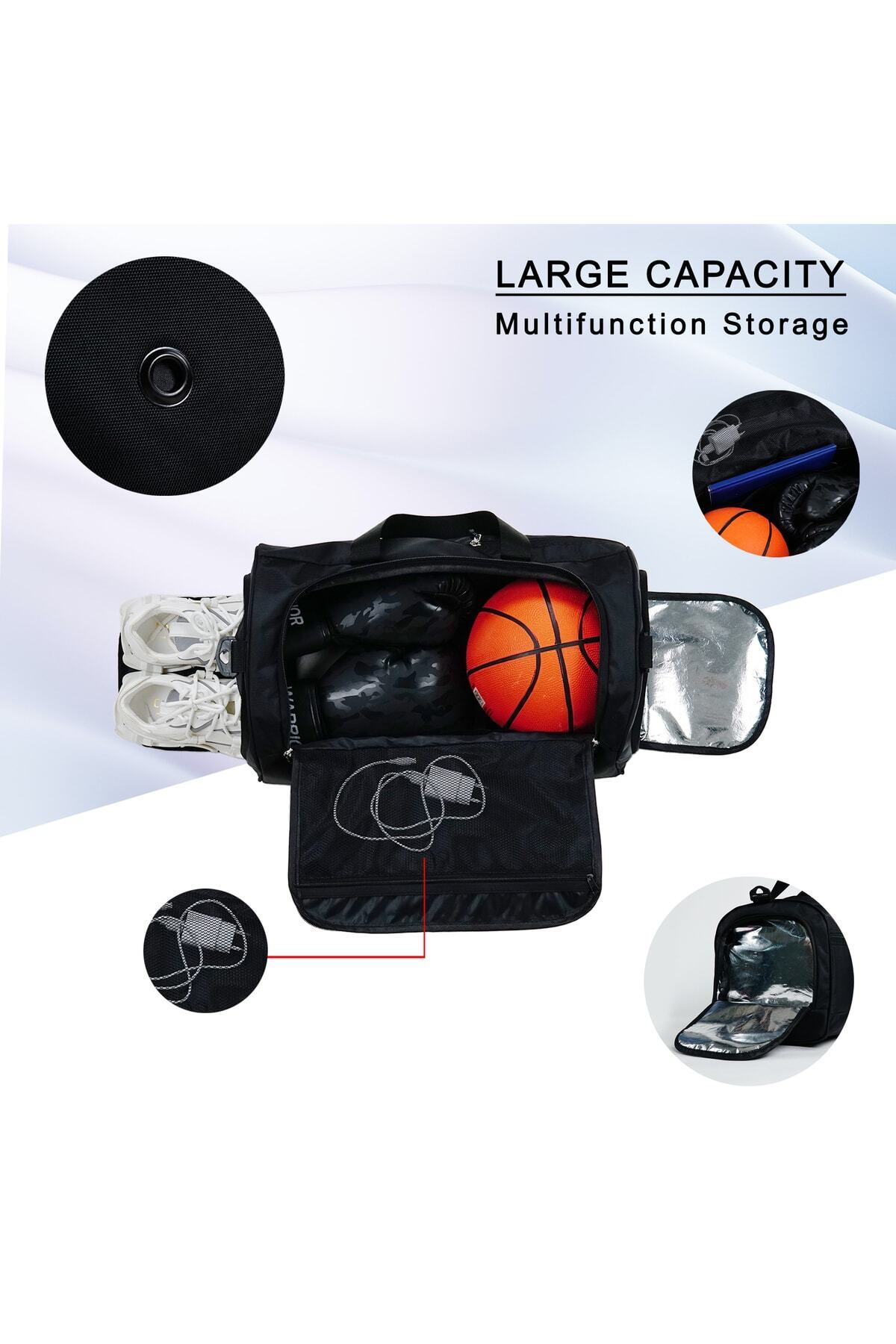 Solo Bag  Ayakkabı Gözlü Termoslu Orta Boy Unisex Spor Fitness Ve Seyahat Çantası - Görsel 4