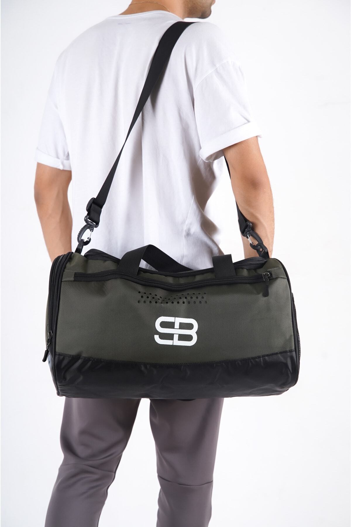 Solo Bag Haki Ayakkabı Gözlü Unisex Orta Boy Spor Fitness Ve Seyahat Çantası görsel 8