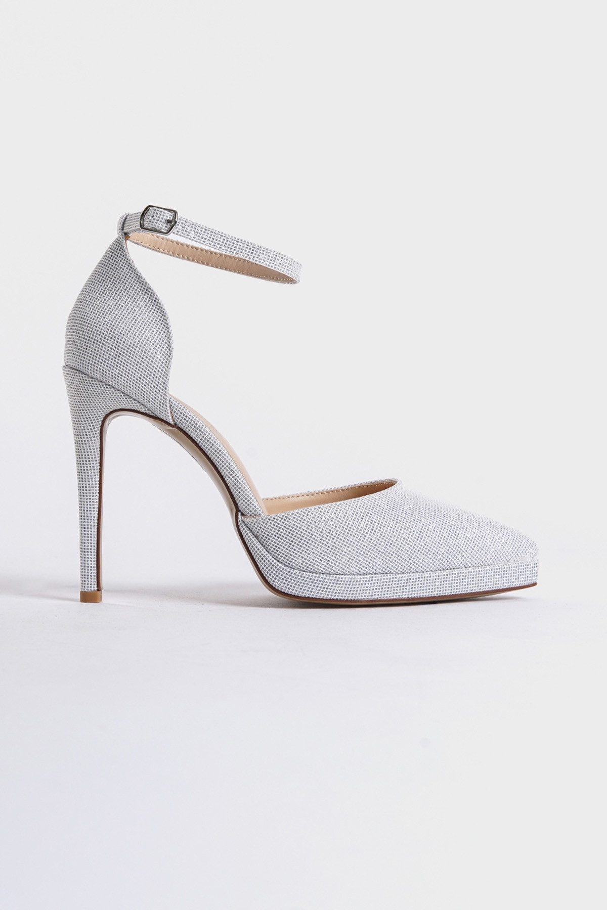 Capone Outfitters-Rita spitze Zehen-Knöchelriemen-High-Heel-Glitzer-Plateau-Damenschuhe 4