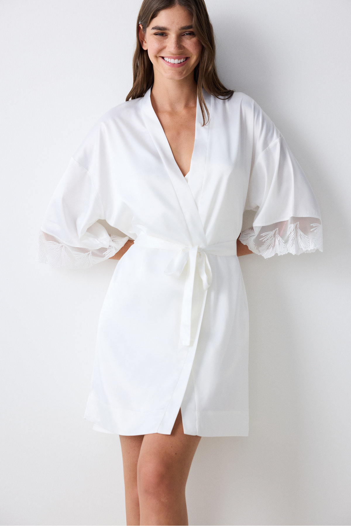 Penti-Braut Aura Satin Off-White Morgenmantel 4