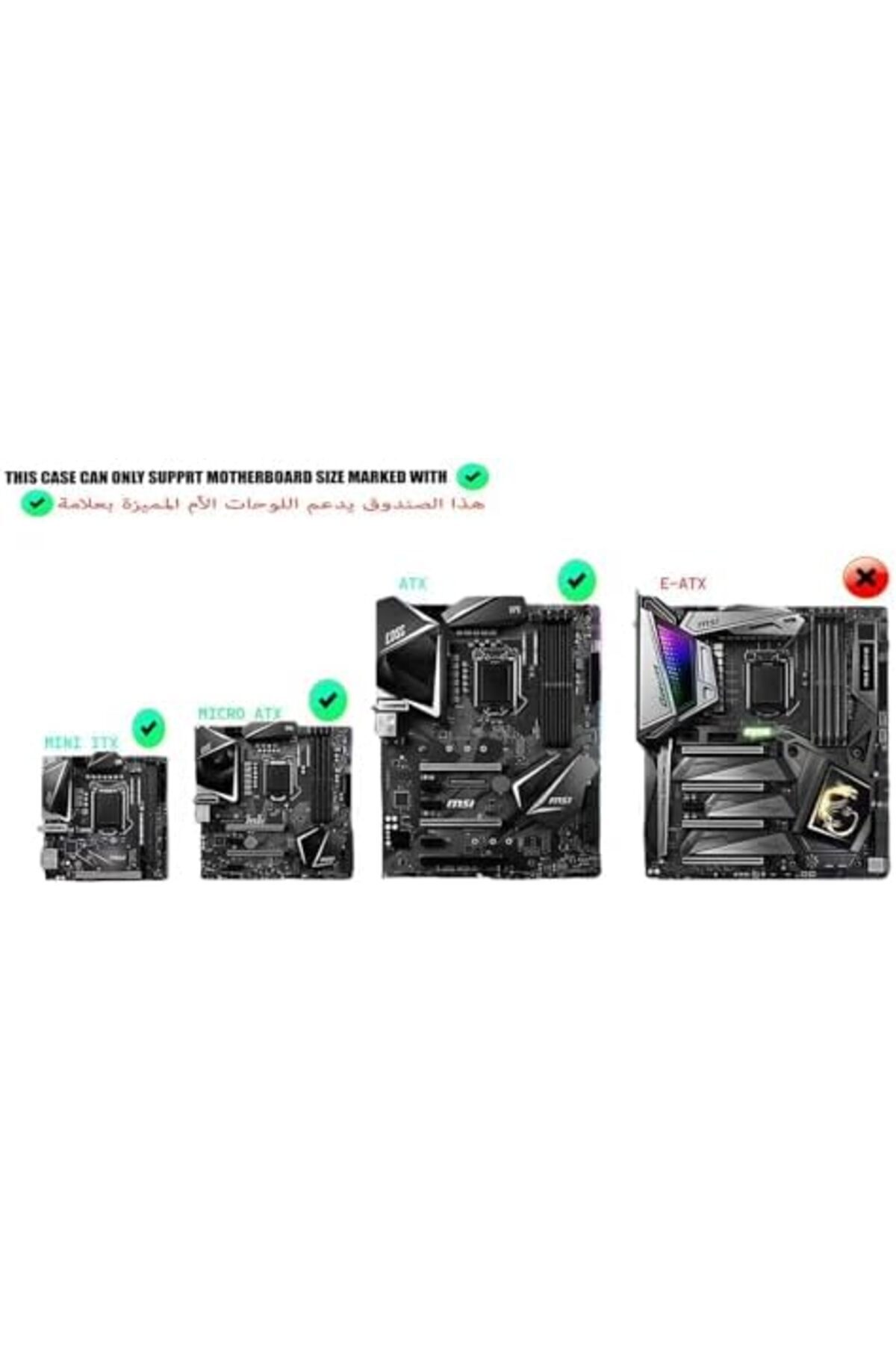 SPEARPC-DOST60PLUS 7 مراوح ARGB ATX Gaming Case مع جهاز تحكم عن بعد باللون الأسود 7