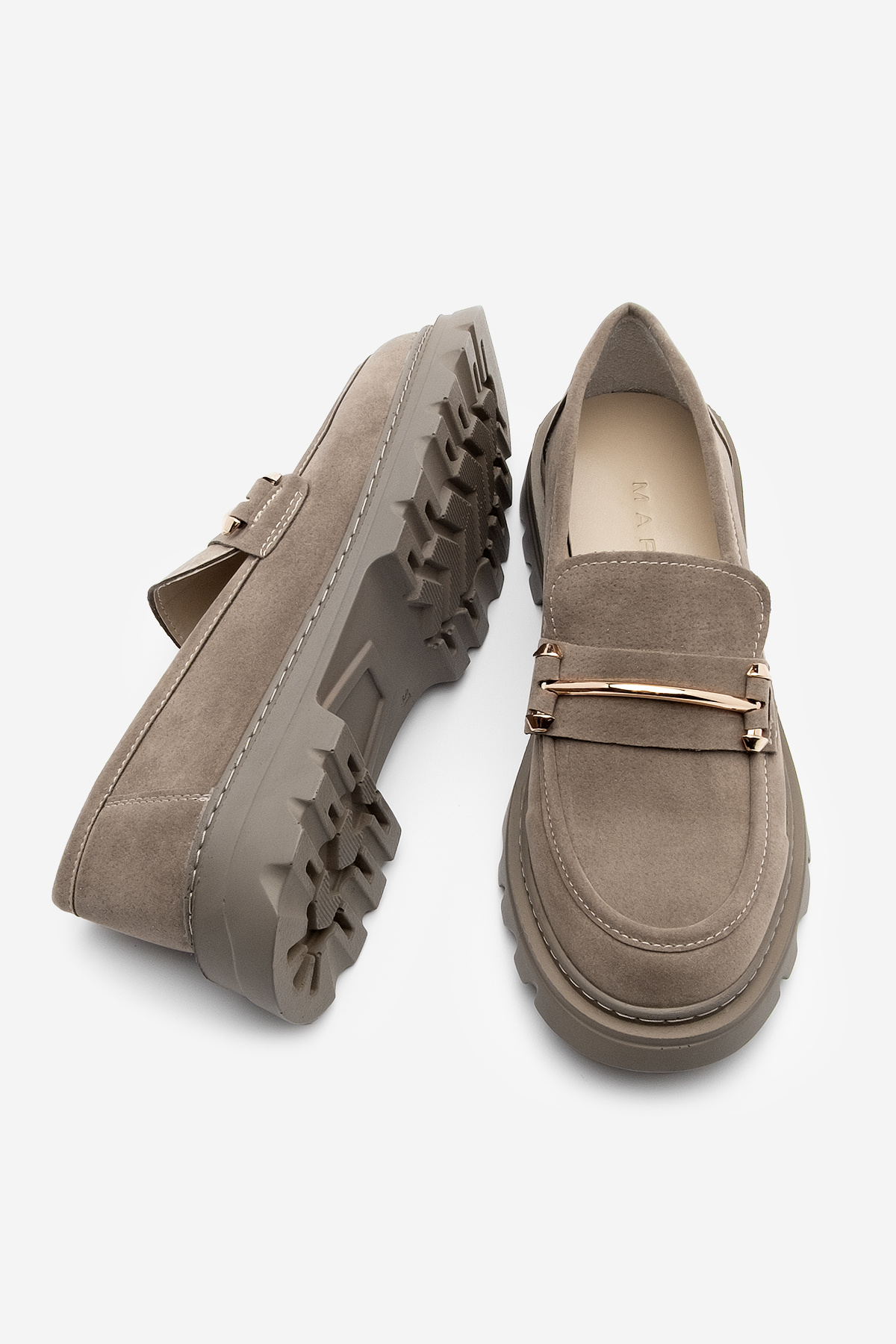 Marjin-Damen Loafer Dicke Sohle Kette Freizeitschuhe Zolez Nerz 8