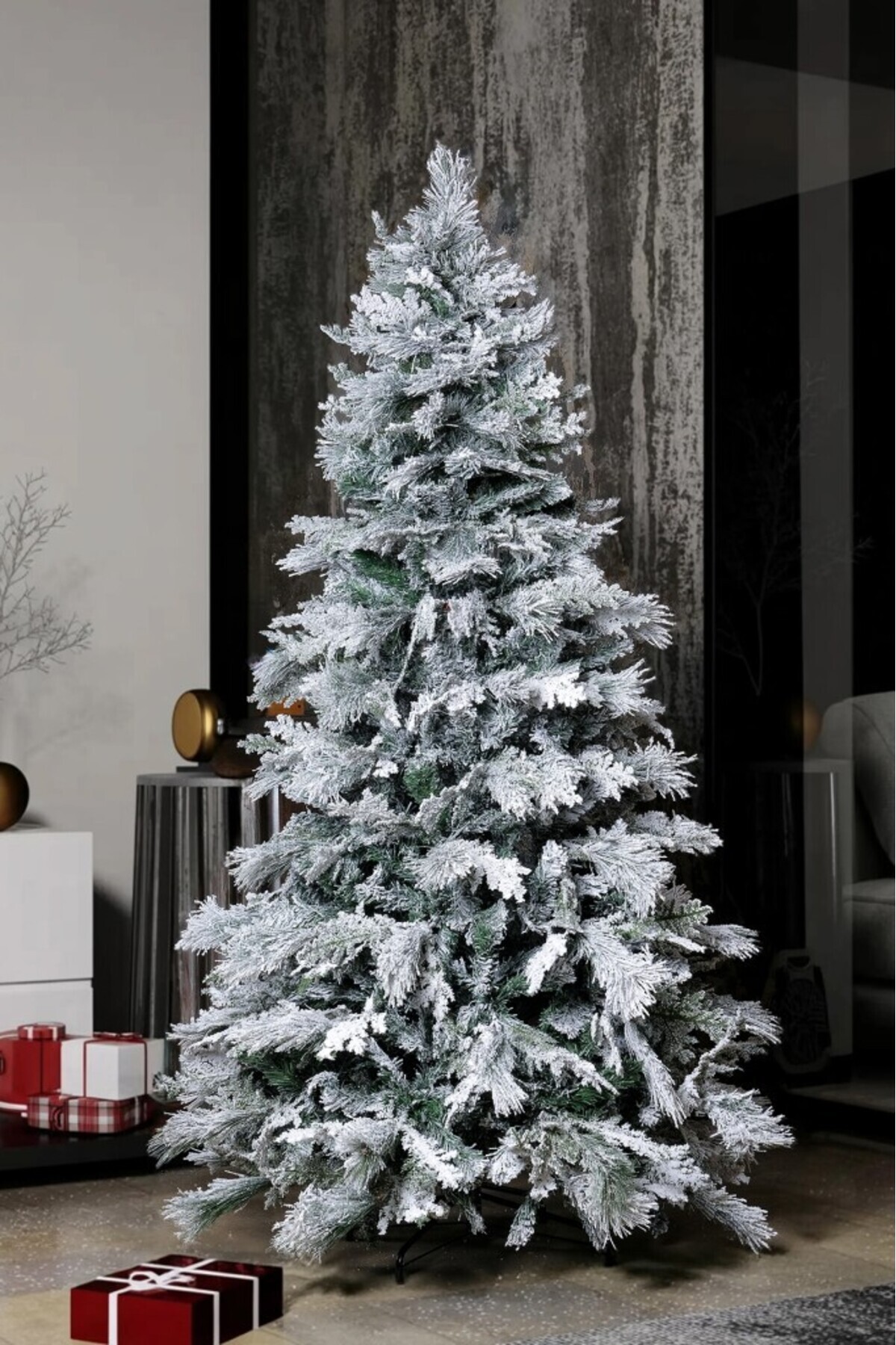 BeySüS Yılbaşı Çam Ağacı Kendinden Karlı 210 cm 1100 Yoğun Dal