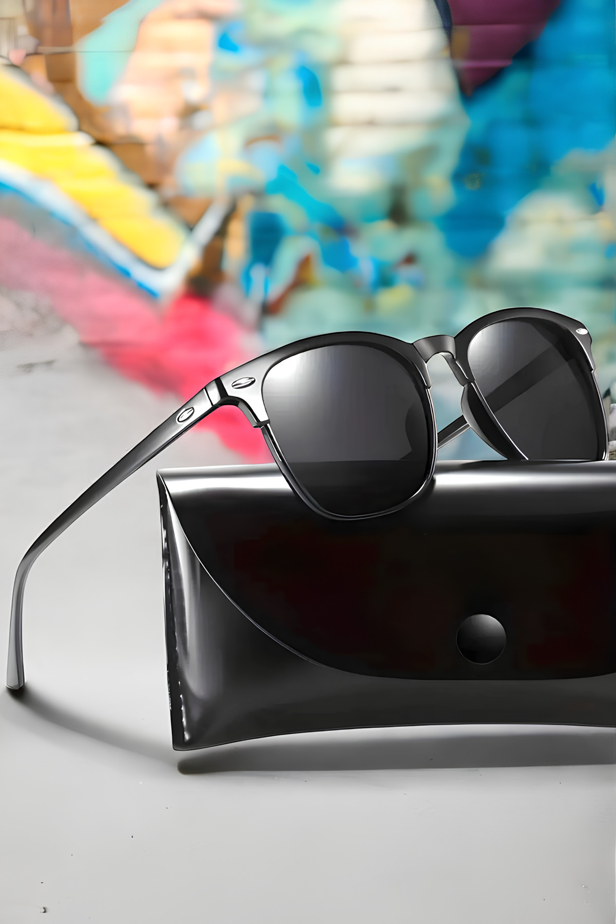 Chunky Frame Polarize Unisex Siyah 2040 Güneş Gözlüğü görsel 3