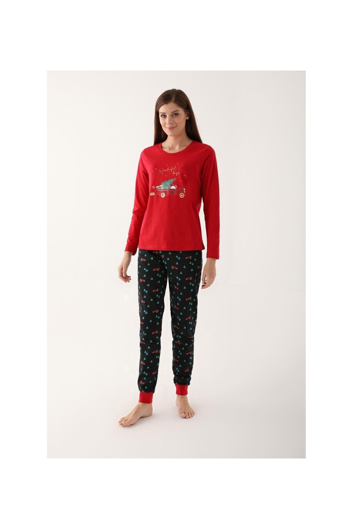 Arnetta-Girl's Red Long Sleeve Pajama Set 6