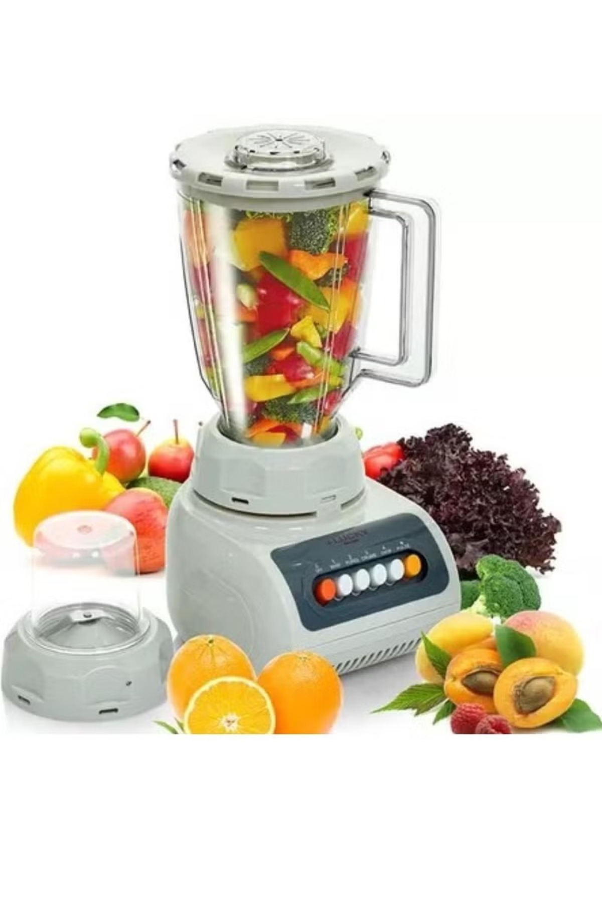 خلاط كهربائي YM-999 سعة 1.5لتر مع مطحنة توابل و لحم و 4 سرعات , بقوة 350 وات للفواكه والخضروات