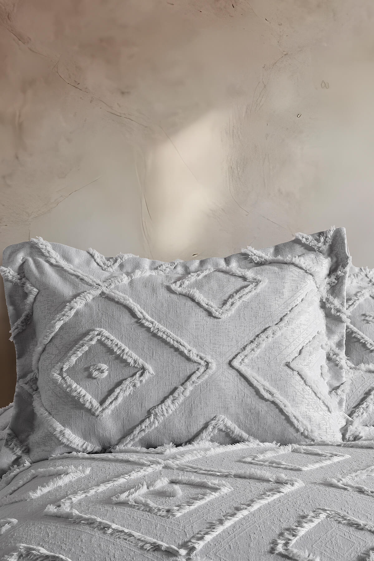 Doqu Home-مفرش سرير مفرد من بوهيرا، رمادي فاتح 6