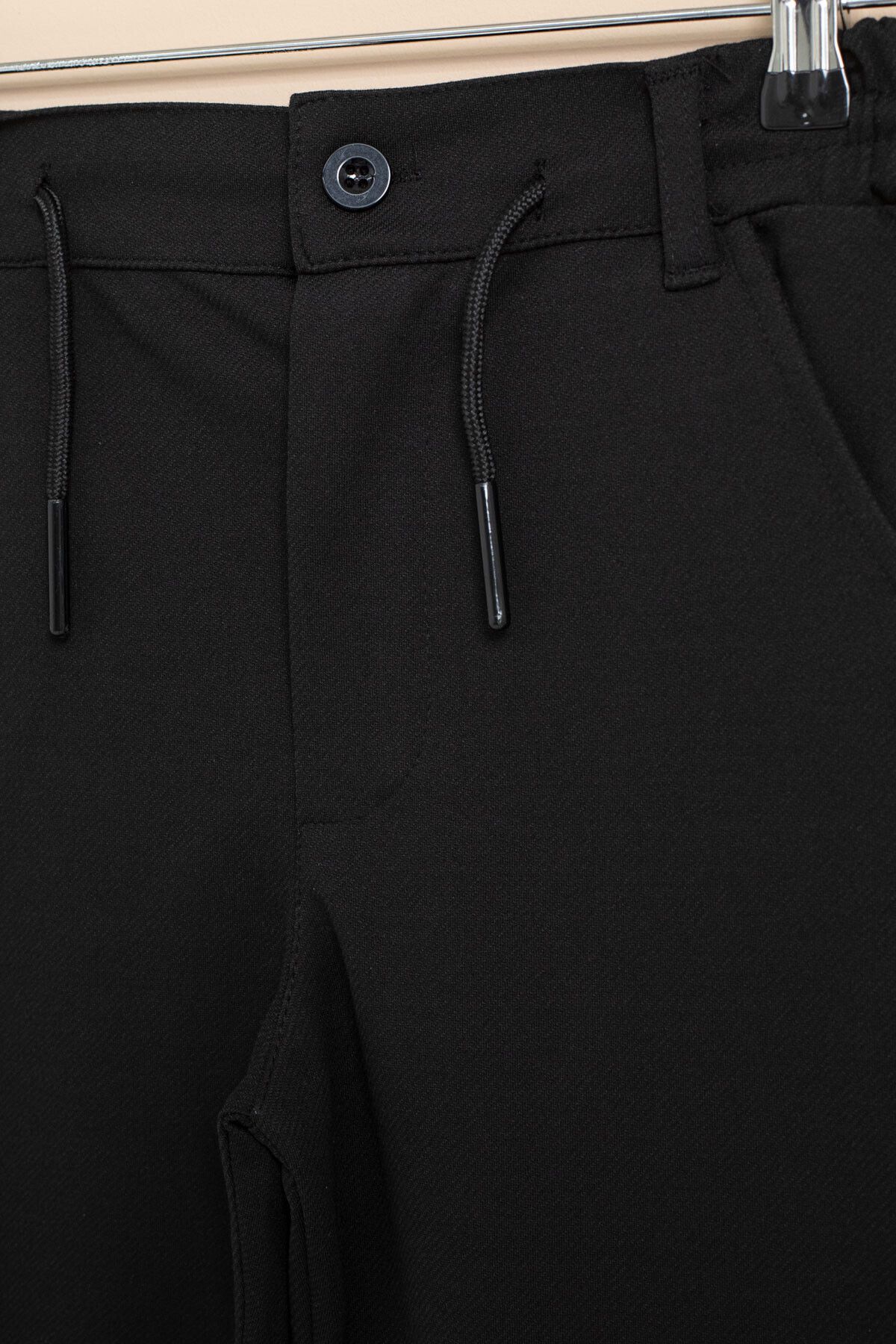 Cansın Mini-Black Boy's Double Leg Basic Fabric Trousers with Elastic Waist 21420 3