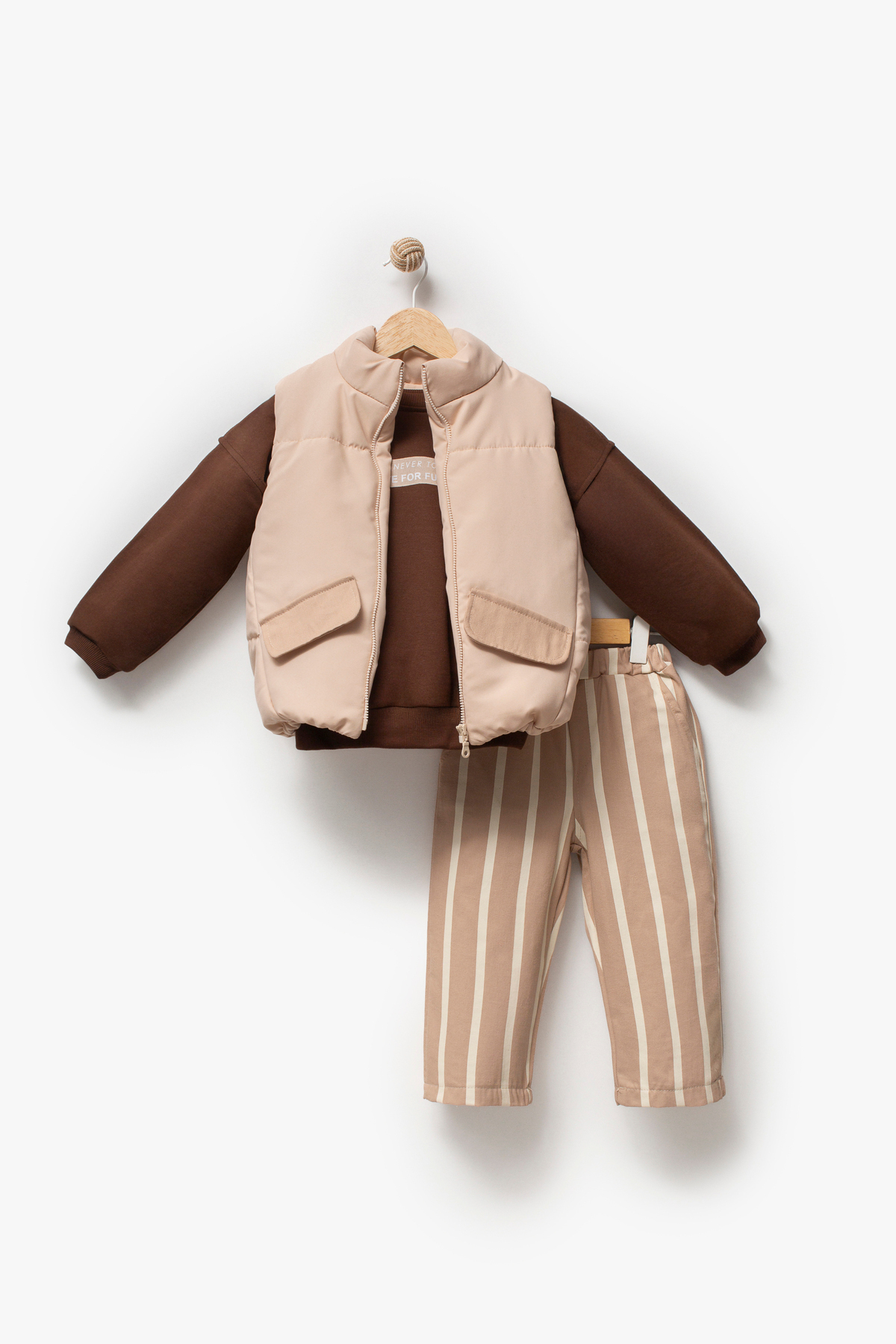 Jikko Baby Şerit Pantolonlu Yelekli 3’lü Takım 9075 fotoğrafı 3 (önizleme)