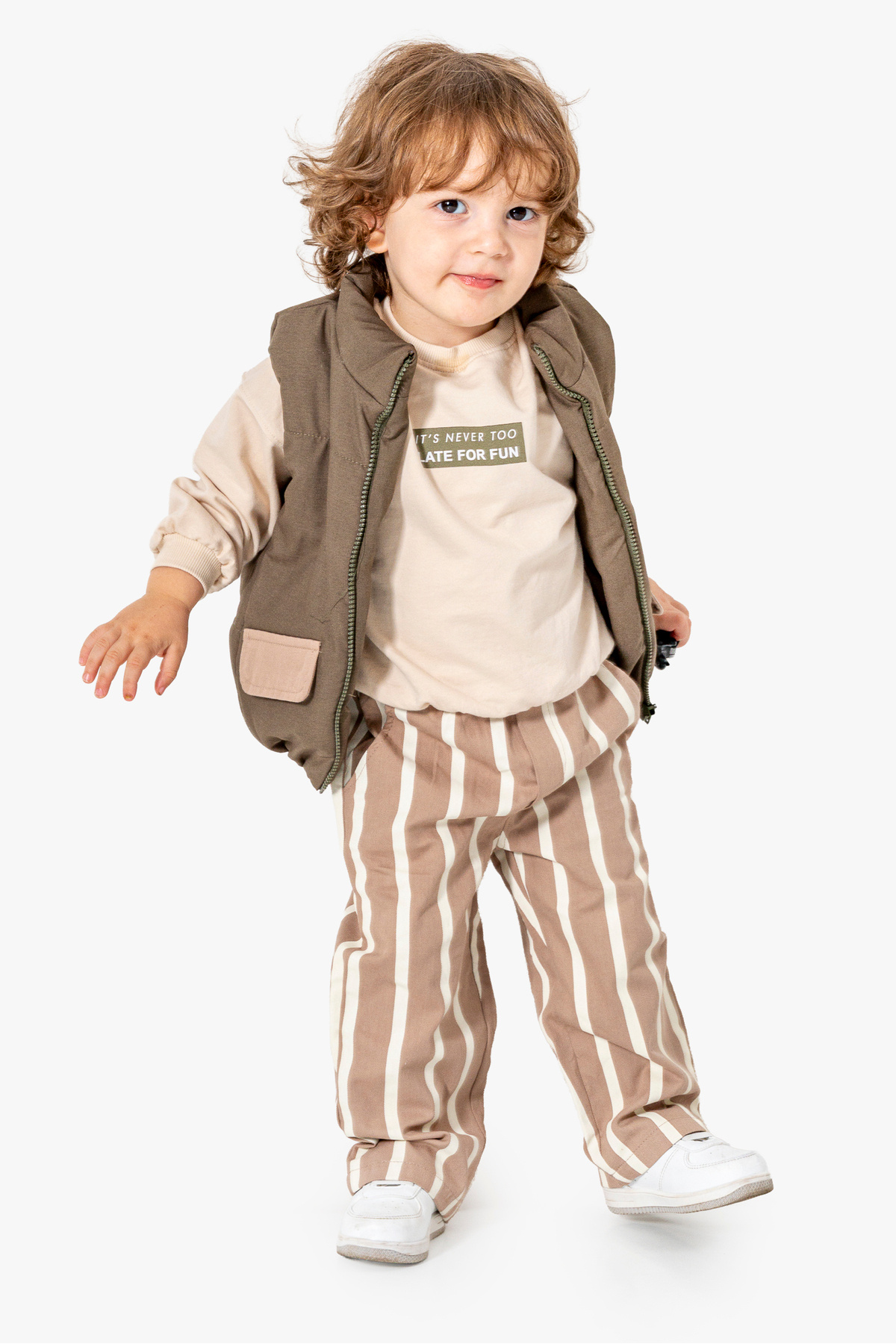 Jikko Baby Şerit Pantolonlu Yelekli 3’lü Takım 9075 fotoğrafı 2 (önizleme)