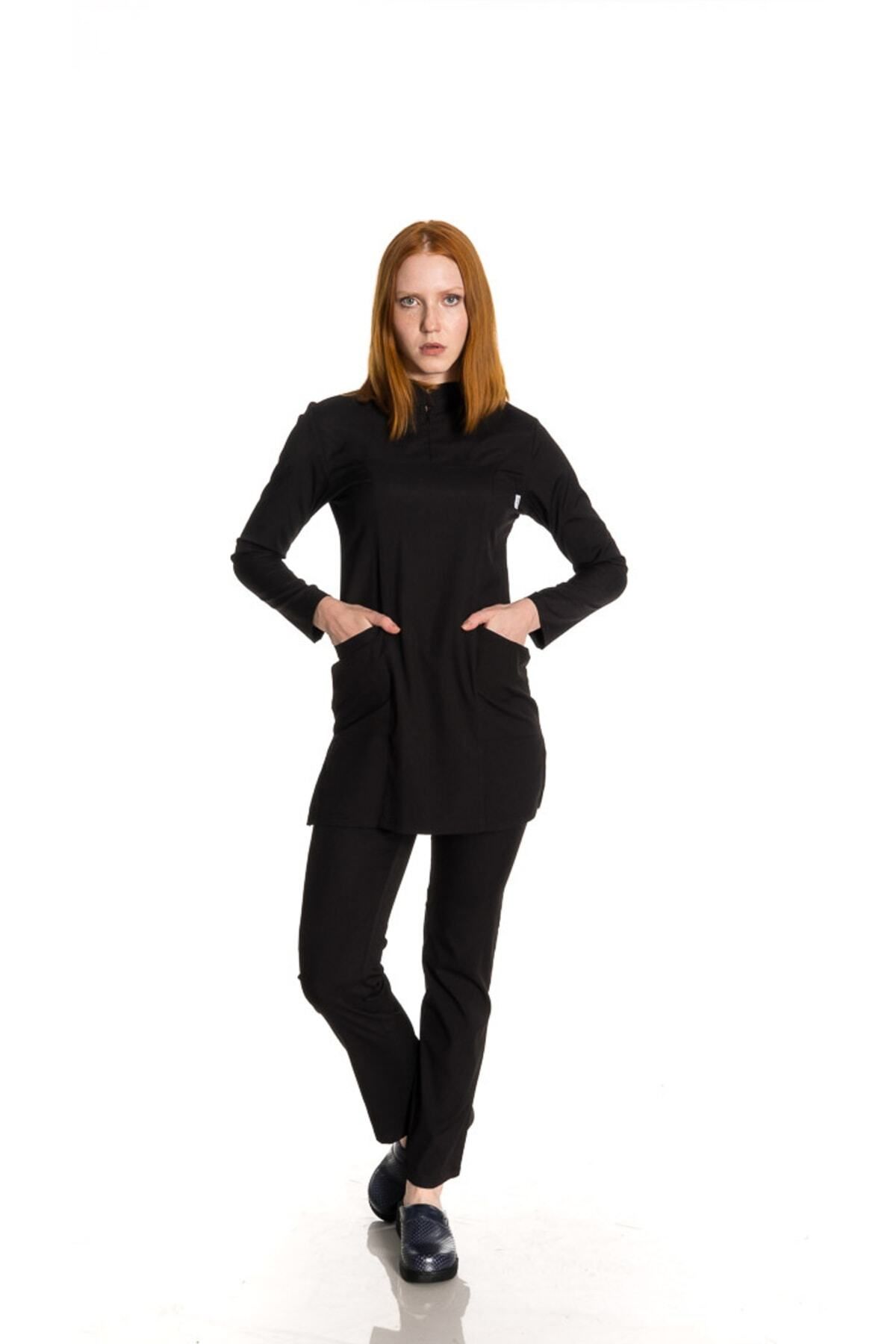 TIPMOD-Lycra Black Tunic Hijab Nurse Jersey 3