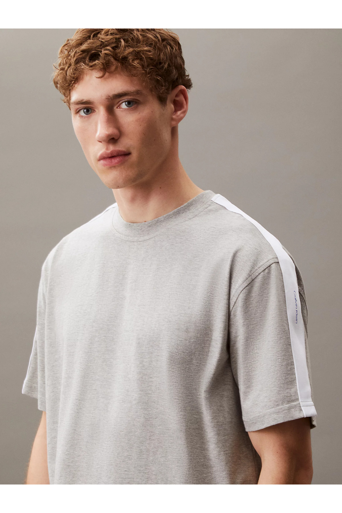 Calvin Klein-Men's Brand Logo Organic Cotton Casual Gray T-Shirt Lvgms5K177 P74 3
