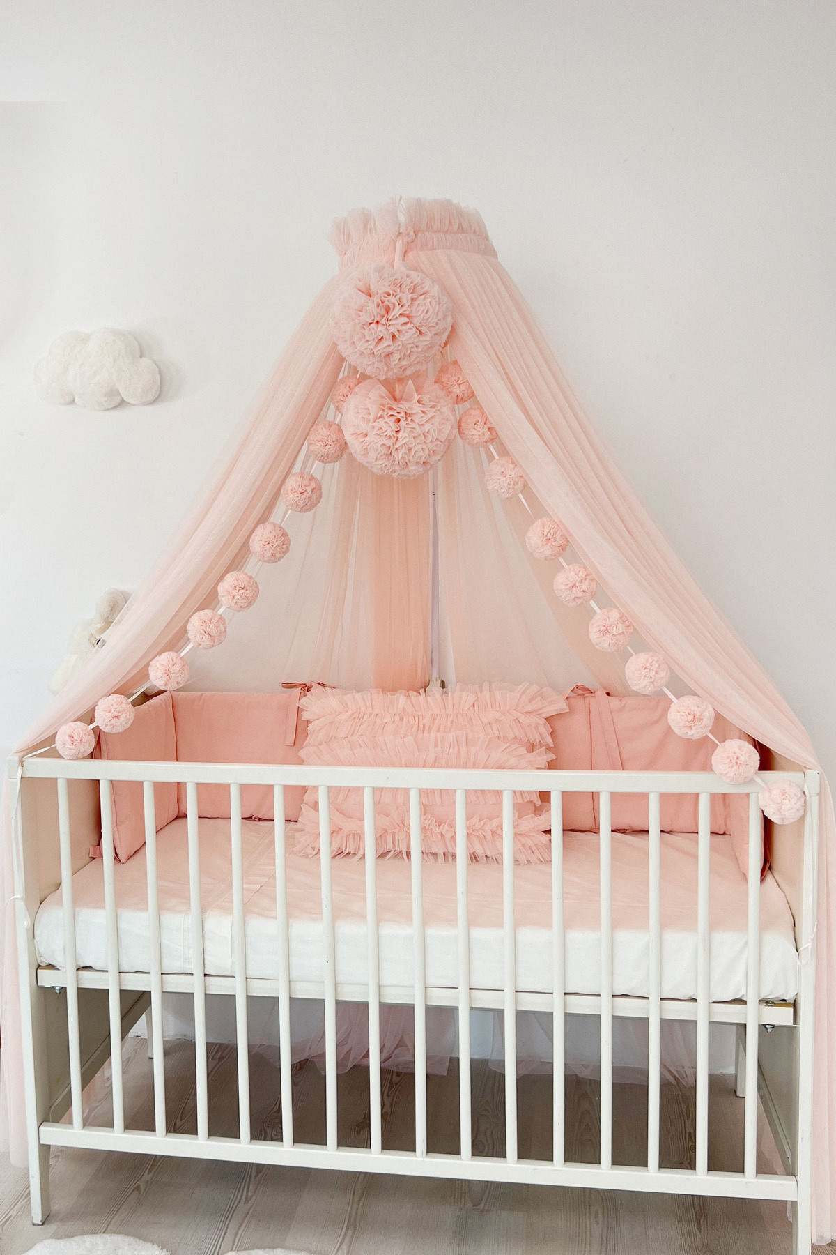 PAMUKA Bebek Beşik Cibinliği Tül Sineklik Baby Pink fotoğrafı 6 (önizleme)
