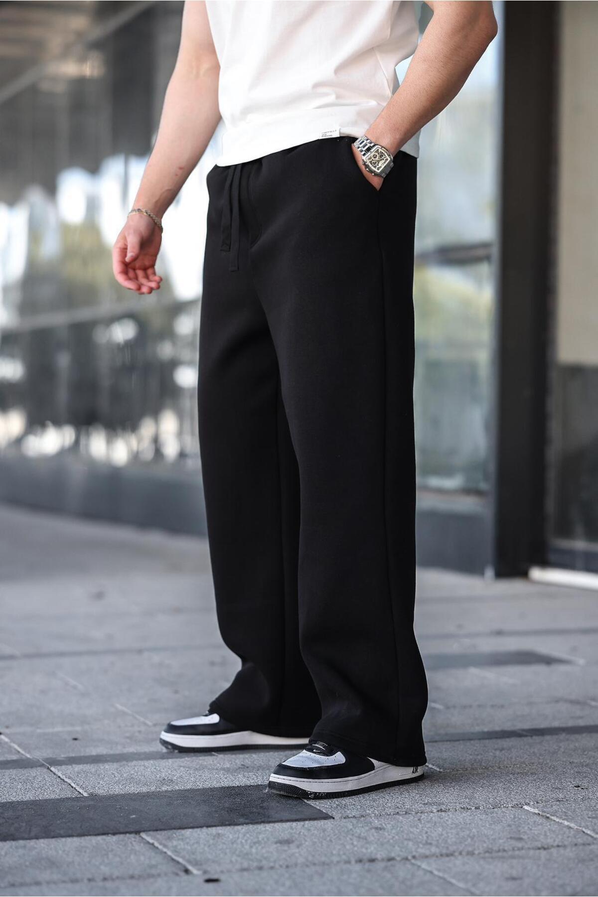 Madmext Siyah Rahat Kesim Erkek Eşofman Altı E6578