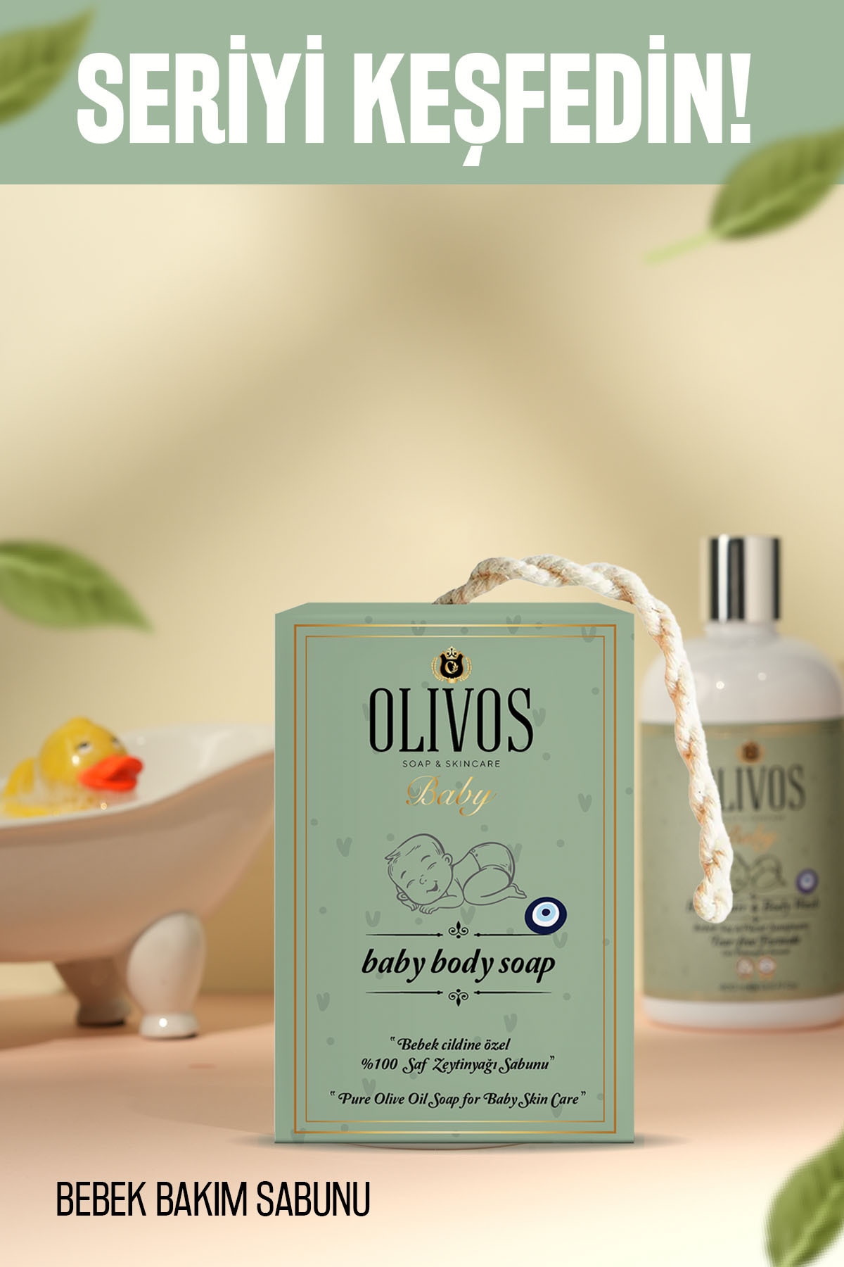 Olivos %100 Doğal Organik Zeytinyağlı Bebek Şampuanı, Saç ve Vücut için, Nemlendirici Etkili, 400 ml fotoğrafı 7 (önizleme)