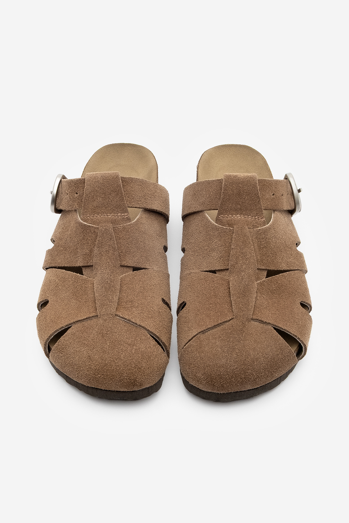 Marjin-Γυναικείες παντόφλες Tan Suede - Γνήσιο δέρμα, Κλειστό Μπροστινό Σχέδιο, Casual Yolis 6