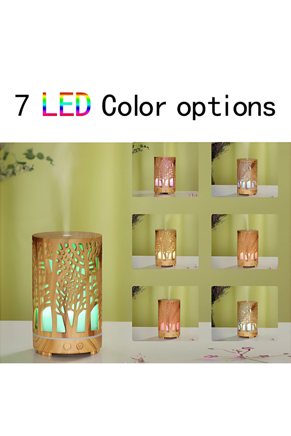 barste-Aromatherapy Diffuser with Humidifier 200ml, Ultrasonic, 7 Color LED, Remote Control 3