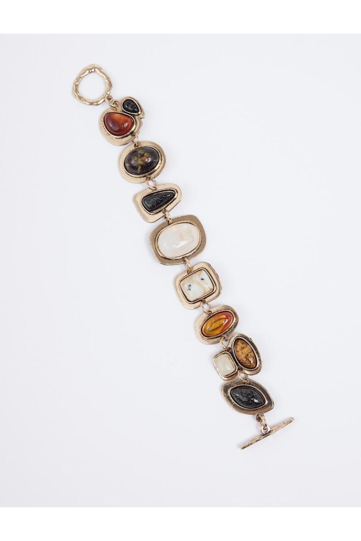 Jimmy Key-Mixed Color Stone Detailed Hanging Earrings 4