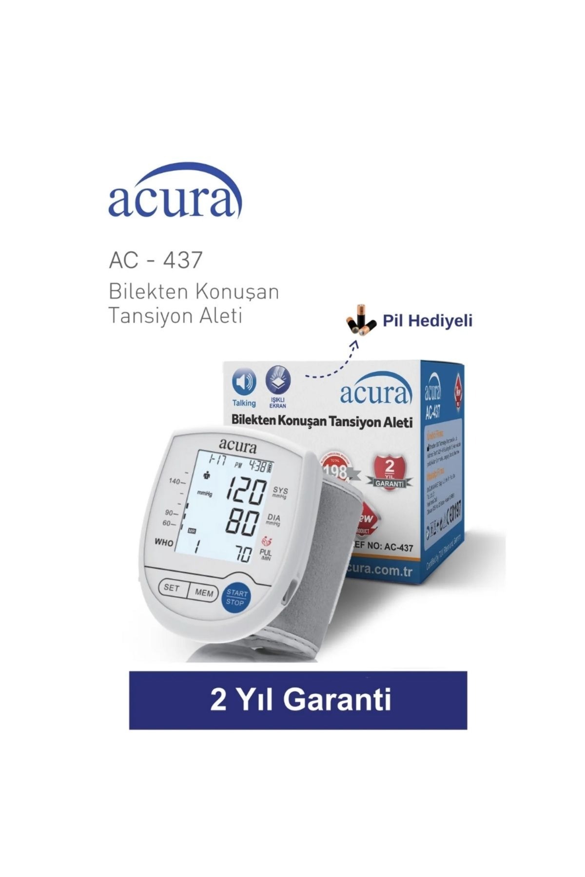 Acura AC-437 Konusan Bilekten Tansiyon Ölçer