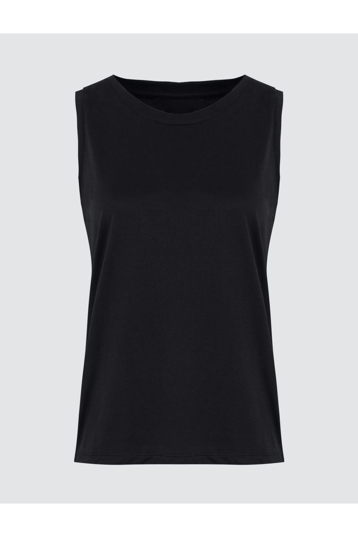 Jimmy Key-Black Sleeveless U Neck Basic Knitted Undershirt 7