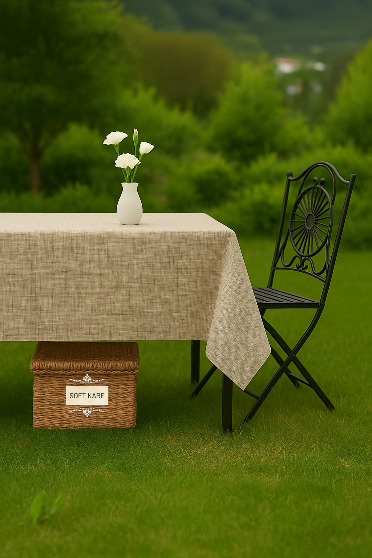 Soft Kare-Pvc Fiber Tablecloth – Wipeable, Waterproof, Modern Pattern, for Kitchen and Dining Table 1