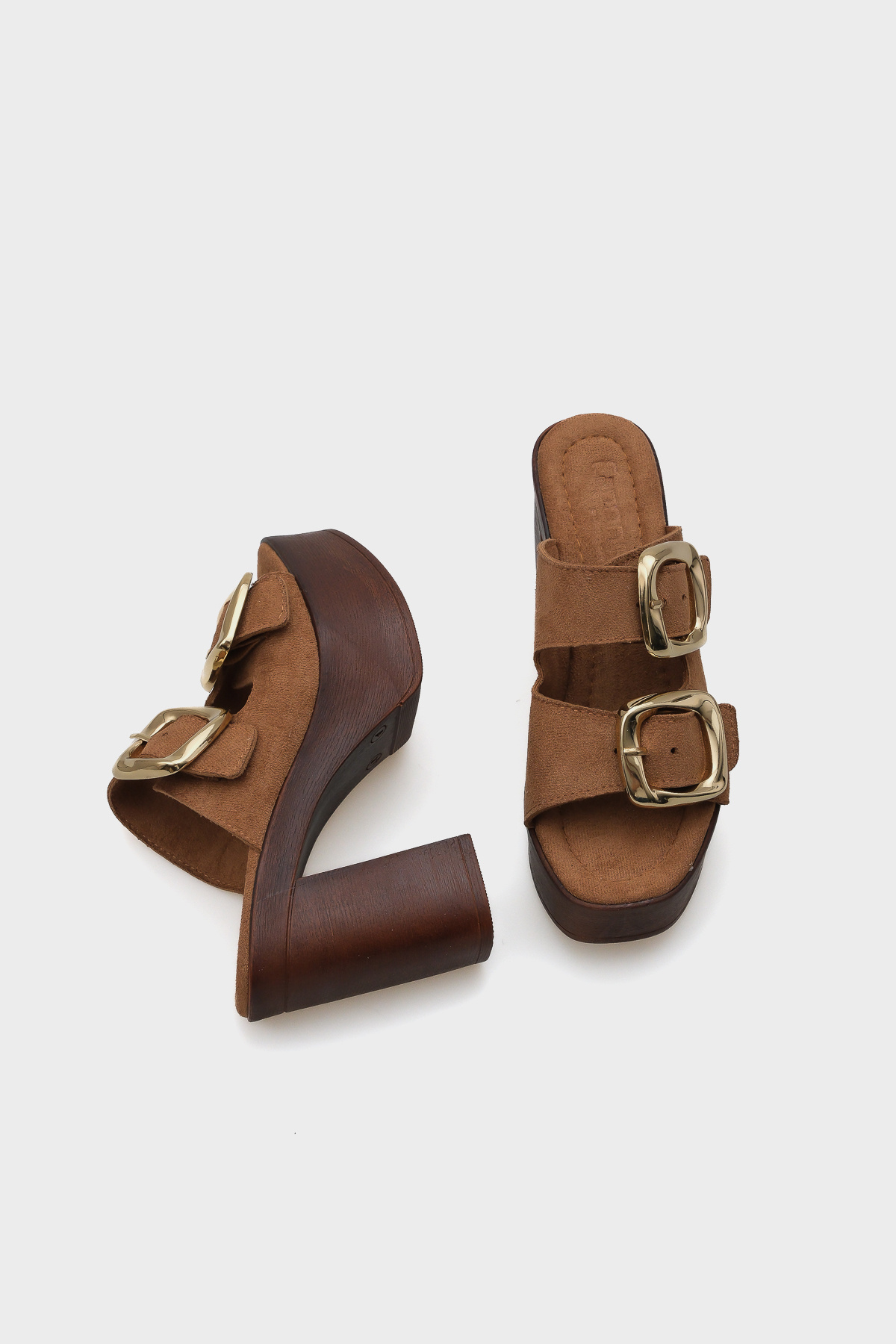 Capone Outfitters-Γυναικείες παντόφλες Marje Platform Suede Single Strap 5