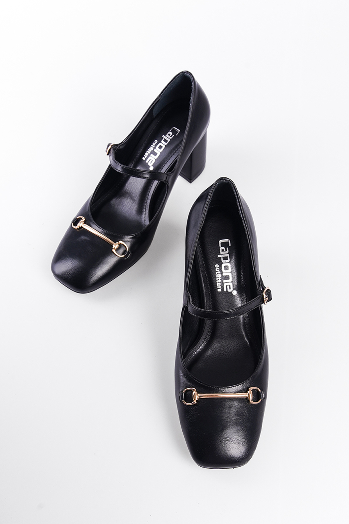 Capone Outfitters-Damenschuhe – mittlerer Absatz, Riemchen und Schnalle 3