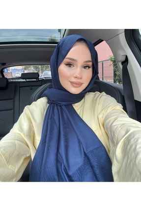 lune ETNİK MONEGRAM ŞAL LACİVERT