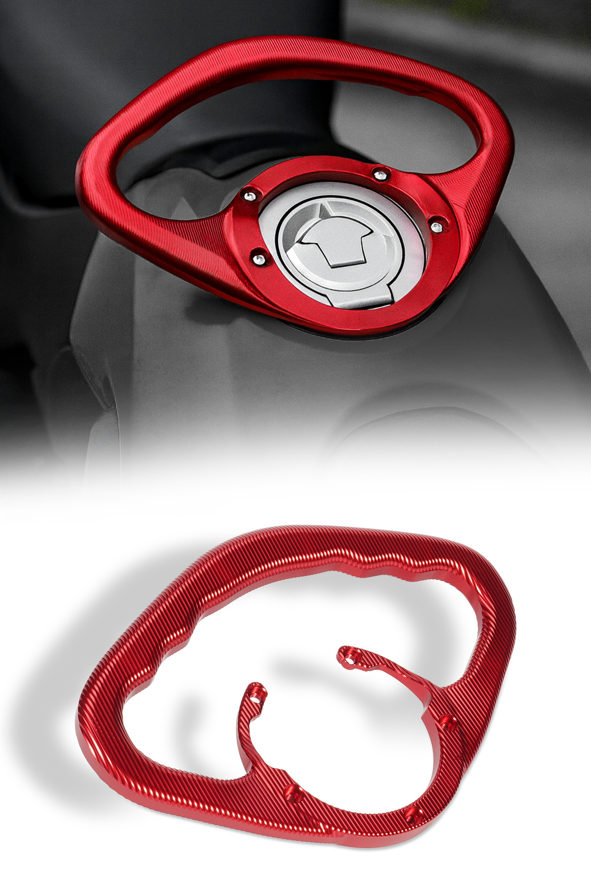 Vorgens Yeni CF Moto 250NK 250SR 450SR Depo Üstü Artçı Yolcu Tutamaç – Kırmızı