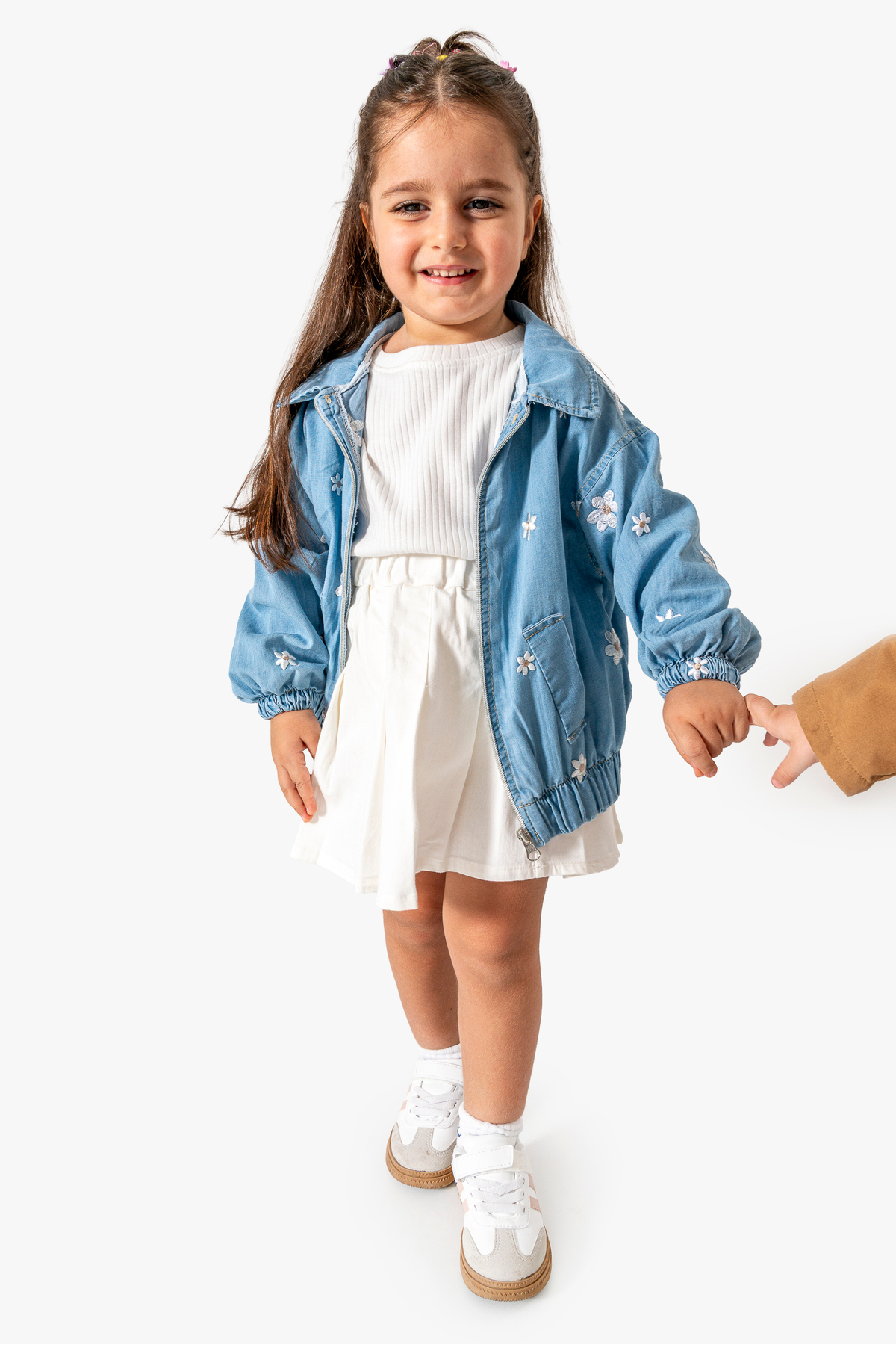 Jikko Baby Çiçek Nakışlı Ceketli Pile Etekli 3'lü Kız Çocuk Takımı 9077 fotoğrafı 2 (önizleme)