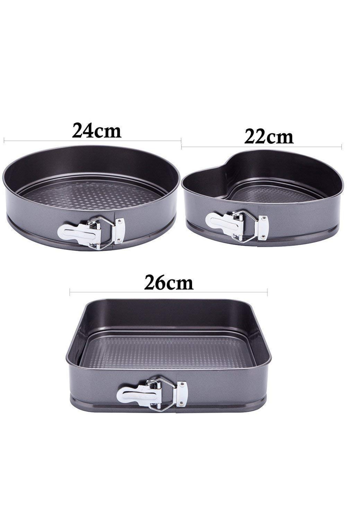 barste-Set of 3 baking tins, removable base, non-stick, easy to clean 3