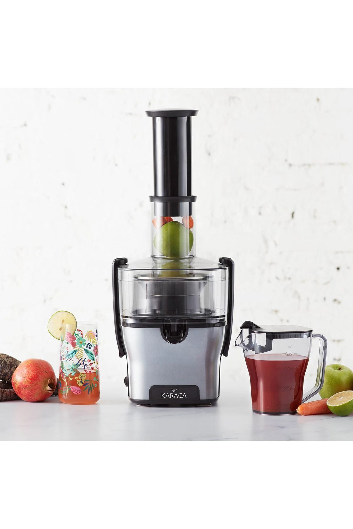 Karaca Zirkonyum bıçağı Paslanmaz Çelik Filtre ve Oluk Maxfit Katı Meyve Sıkacağı Çelik Antrasit