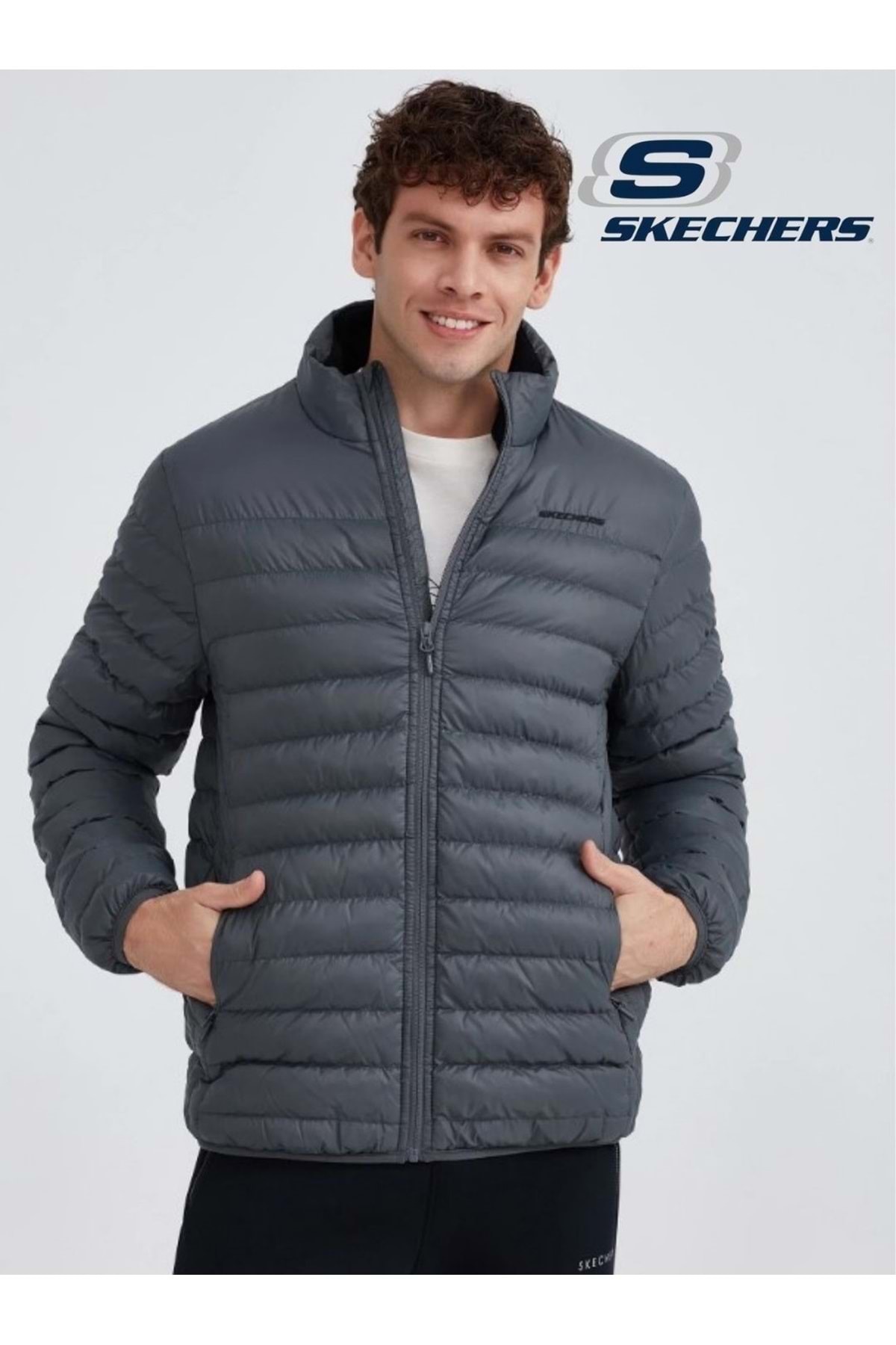 اسکچرز کاپشن کاپشن پددار M Outerwear S232002 کاپشن مردانه گاه به گاه خاکستری